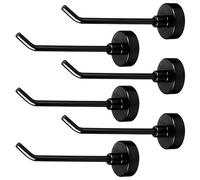 XIHIRCD 6 Uds Ganchos Magnéticos, 0,77kg 7cm de Largo Ganchos Imán de Alta Resistencia Ganchos Magnéticos para Crucero Percha Magnética para Cruceros Garaje Cocina Refrigerador (Negro)