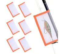 XIHIRCD 6uds Fundas Cebo Pesca, 20x22cm Transparentes PVC Borde Naranja Cubiertas Seguridad para Cañas Anzuelos Cebos Protectores Soportes Almacenamiento Accesorios