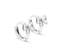 XIHIRCD Pendientes de Aro Plata con Lazo, Pequeños Pendientes de Aro con Lazo Aros Redondos Huggies Elegantes y Delicados Pendientes con Nudo de Lazo para Mujeres y Niñas Regalos de Joyería de Moda