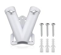 XIHIRCD Soporte Mástil Bandera Doble, Forma de V Robusto Aleación de Aluminio Soporte para Bandera de Pared a Prueba de Viento Soporte de Asta de Bandera para Exteriores Festivo Nacional