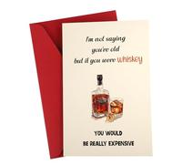 XIHIRCD Tarjeta Cumpleaños Divertida, No Digo Que Seas Viejo Tarjeta De Whisky Tarjeta de Cumpleaños Divertida Linda Tarjeta de Cumpleaños para Esposo Papá Tarjetas de Cumpleaños Regalo