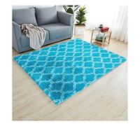 XiinxiGo Alfombra Salon Shaggy Tie-Dye - Alfombras Dormitorio Modernas Pelo Largo Lavables - para Comedor, Dormitorio, Pasillo y Habitación Juvenil,Azul 3,60 * 90 CM