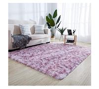 XiinxiGo Alfombra Salon Shaggy Tie-Dye - Alfombras Dormitorio Modernas Pelo Largo Lavables - para Comedor, Dormitorio, Pasillo y Habitación Juvenil,Morado Oscuro,80 * 160 CM