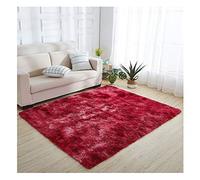 XiinxiGo Alfombra Salon Shaggy Tie-Dye - Alfombras Dormitorio Modernas Pelo Largo Lavables - para Comedor, Dormitorio, Pasillo y Habitación Juvenil,Vino Rojo,80 * 120 CM