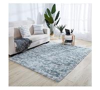 XiinxiGo Alfombra Salon Shaggy Tie-Dye - Alfombras Dormitorio Modernas Pelo Largo Lavables - para Comedor, Dormitorio, Pasillo y Habitación Juvenil,Gris Claro,60 * 120 CM