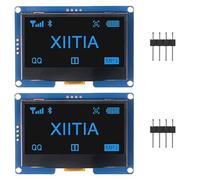XIITIA 2 módulos de pantalla OLED de 4 pines de 2.4 pulgadas SSD1309 de 128 x 64 pulgadas, módulo de pantalla LCD OLED de 2.42 pulgadas, IIC I2C SPI (luz azul)