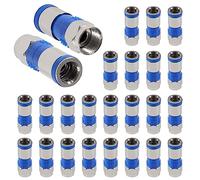 XIITIA 25 conectores RG6 tipo F RG6 de compresión tipo F recto conector de cable de antena adaptador coaxial