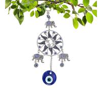 Xijobido Atrapasueños Buena Suerte,Atrapasueños Colgable - Decoración automotriz con dije de azul, estrella, luna, Arte estético del ornamento de la buena suerte para el dormitorio interior del