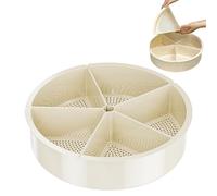 Xijobido Bandeja De Servir Dividida | Plato Giratorio 5 Compartimentos para Verduras | Bandeja Giratoria para Servir con Divisiones | para Fiestas Eventos Picnics Camping Navidad Accion De Gracias