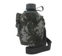 Xijobido Botella de agua de aleación del ejército, cantimplora de hidratación para camping, senderismo, con cubierta de camuflaje, accesorios deportivos de recreación al aire libre, frascos de