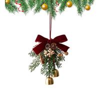 Xijobido Colgador De Puerta con Cascabeles Navideños | para Las Fiestas De Invierno - Colgador para Perillas de Puerta con Campana y Piña | para Entrada Porche Exterior Pared Ventana Árbol Corona