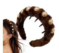 Xijobido Diadema De Perlas Para Niñas - Cinta para el Cabello Antideslizante - Con Dientes De Peine, Antideslizante, Aterciopelado Y Decorativas - Para Mujeres, Adolescentes, Señoras, Madres, Amigas,