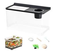 Xijobido Pecera Mini para Peces Betta con 3 Luces Colores,Acuario Decorativo | Acuario Transparente 360° para Escritorio Dormitorio Sala De Estar Y Hogar