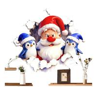 Xijobido Pegatinas Para Puertas De Navidad,Lindo Papá Noel De Caricatura Rompiendo Para Fiestas,Decoraciones Navideñas para Pared - Para Escuela Aula Dormitorio Navidad Fiestas Cumpleaños Oficinas