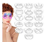 Xijobido Plantillas Para Pintura Facial, 16 Plantillas Artísticas Reutilizables, Plantilla De Flores Multiusos Para Eventos Escolares Fiestas Carnaval Halloween