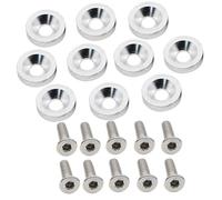 Xijobido Tornillos Para Matrícula De Coche, Sujetadores Para Marcos De Placas, Kit de Fijación M6 para Matrículas Delanteras y Traseras de Coche, Camión y Moto