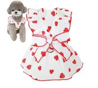 Xijobido Vestido de arnés de Princesa para Perros,Vestido de arnés de Gato | Lindo Vestido Floral con arnés para Perros - Vestido Transpirable con Pajarita y Hebilla con cordón para Perros pequeños,