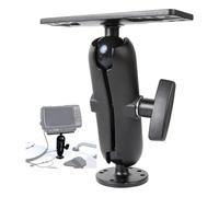 xik Soporte buscador de peces de aleación de aluminio con brazo de doble enchufe de bola de tamaño C de 15 cm, brazo de 15 cm para barco, compatible con Garmin, Lowrance, Humminbird