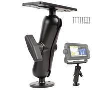 xik Soporte para buscador de peces de brazo mediano de bola de 1.5 pulgadas, soporte electrónico marino de aleación de aluminio, base redonda con adaptadores de bola de 38 mm, compatible con Garmin
