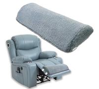 Xikangshun Cojín reclinable de 60 x 25 x 10 cm, reposapiés, almohada de media luna con funda y banda elástica, almohada reclinable multifuncional para cabeza, cuello, cintura, piernas y pies (azul)