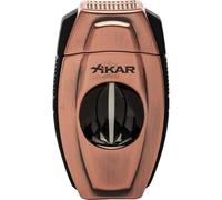 XIKAR Flip Dual - Cortador de cigarros versátil de calibre 64 de corte en V y corte recto, cuchillas de acero inoxidable de alta calidad, liberación con resorte, reposapiés integrado, cortador de