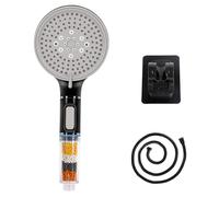 XIKAYA Cabezal de ducha de alta presión con manguera, Alcachofa de ducha de ahorro de agua, cabezal de ducha,afina filtro ducha,con Filtro 5 Tipos de Chorros,Y Filtración de 4 Capas y Piedras