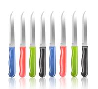 XIKAYA Cuchillos Cocina Profesionales - Juego de 8 Cuchillos arcos Multiusos | Acero Inoxidable | Coloridos para Carne, Pan, Tomates, Desayuno