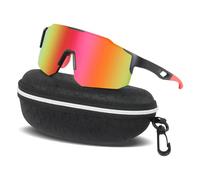 XIKAYA Gafas de Ciclismo Sol Deportivas UV400 para Hombre y Mujer Montura Ligera Envolvente Perfectas para Running Pesca Golf Conducción Esquí Senderismo - Rojo