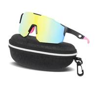 XIKAYA Gafas de Ciclismo Sol Deportivas UV400 para Hombre y Mujer Montura Ligera Envolvente Perfectas para Running Pesca Golf Conducción Esquí Senderismo - Rosa