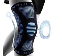 XIKAYA Rodilleras menisco y ligamento, Rodillera médicas para correr, Con almohadilla de gel para la rótula y estabilizador lateral, Adecuada para rotura de menisco, artritis, LCA (Azul, Large)