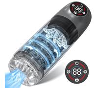 XIKDJ Masturbador Automático para Hombres con 7 Rotaciones Y 7 Modos De Succión Y 7 Lamidos, Pantalla LCD, Juguetes Sexuales para Adultos para Estimulación Y Ejercicio del Pene