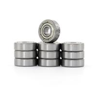 XiKe 10 piezas 604ZZ Rodamientos de bolas miniaturas 4x12x4mm Acero al cromo y Prelubricados, 604-2Z Rodamiento rígido de bolas con doble sello metálico.