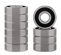 XiKe 10 piezas 606-2RS Rodamientos de bolas miniaturas 6x17x6mm Acero al cromo y Prelubricados, 606RS Rodamiento rígido de bolas con doble sellado de goma.