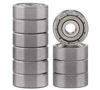 XiKe 10 piezas 623ZZ Rodamientos de bolas miniaturas 3x10x4mm Acero al cromo y Prelubricados, 623-2Z Rodamiento rígido de bolas con doble sello metálico.