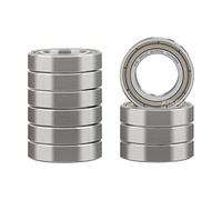 XiKe 10 piezas 6802ZZ Rodamientos de bolas sellados 15x24x5mm Acero al cromo y Pre-lubricados y doble cierre metálico, 6802-2Z Rodamiento rígido de bolas con escudos.