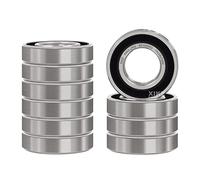 XiKe 10 piezas 6902-2RS Rodamientos de bolas sellados 15x28x7mm Acero al cromo y Pre-lubricados y doble junta de goma, 6902RS Rodamiento rígido de bolas con escudos.