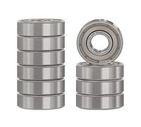 XiKe 10 piezas 695ZZ Rodamientos de bolas miniaturas 5x13x4mm Acero al cromo y Prelubricados, 695-2Z Rodamiento rígido de bolas con doble sello metálico.