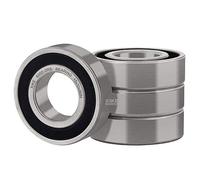 XiKe 4 piezas 6002-2RS Rodamiento de bolas 15x32x9mm Doble junta de goma, Acero al cromo, Pre-lubricados, 6002RS Rodamientos rígidos a bolas con juntas