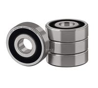 XiKe 4 piezas 6200-2RS Rodamiento de bolas 10x30x9mm Acero al cromo y doble junta de goma y Pre-lubricados, 6200RS Rodamientos rígidos a bolas con juntas