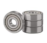 XiKe 4 piezas 6201ZZ Rodamiento de bolas 12x32x10mm Acero cromado, Pre-lubricado, Doble junta metálic, 6201-2Z Rodamientos rígidos a bolas con juntas
