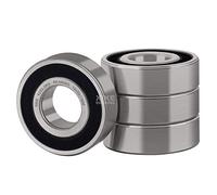 XiKe 4 piezas 6202-2RS Rodamiento de bolas 15x35x11mm Acero al cromo y doble junta de goma y Pre-lubricados, 6202RS Rodamientos rígidos a bolas con juntas