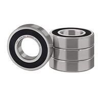 XiKe 4 piezas 6206-2RS Rodamiento de bolas 30x62x16mm Acero al cromo y doble junta de goma y Pre-lubricados, 6206RS Rodamientos rígidos a bolas con juntas