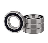 XiKe 4 piezas 6208-2RS Rodamiento de bolas 40x80x18mm Acero al cromo y doble junta de goma y Pre-lubricados, 6208RS Rodamientos rígidos a bolas con juntas