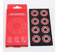 XiKe 608-2RS/608RS Rodamientos de Bolas 8x22x7mm, Acero Cromado y Juntas Dobles de Goma, Rodamientos de Bolas para Monopatines, Patines en Línea, Patín, Scooters, etc. (Rojo, 8 uds.)