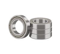 XiKe Rodamiento de bolas 6701ZZ 12x18x4mm Acero cromado y Pre-lubricado, Doble junta de metálic, 6701-2Z Cojinetes de bolas de ranura profunda - Paquete de 4 unid.