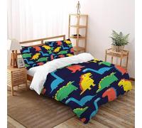XIKMLSID 3 Piezas,de Sábanas De Vida Silvestre Patrón 3D,patrón De Colorful Dinosaurios,Microfibra,antialérgico,algodón,Adecuado para Adultos Y Niños Double(200x200cm)