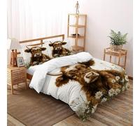 XIKMLSID Juego De Sábanas De Margarita de Vaca De 3 Piezas,diseño 3D De Animales Lindos, Microfibra,Dulce Y Cómodo, Algodón Puro King（220x240cm）