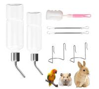 XIKTTK Cantimplora de conejo, 2 unidades, botella para hámster, botella para conejillos de indias, bebederos para conejos, accesorios para roedores, accesorios para conejos, botella de agua para