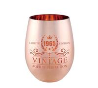 xilaxila Regalos de 60 cumpleaños para mujeres, copa de vino vintage de 1965, decoraciones de 60 cumpleaños para ella, ideas divertidas de regalo de cumpleaños (copa de vino, 1965)