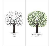 XILEUDUOD Árbol De Huellas Dactilares De Boda Árbol de Firma de Huellas Dactilares, Bricolaje, Fiesta de Boda, Asistencia de Empresa, decoración de Libro(Color06,35x50cm 14x20inch)